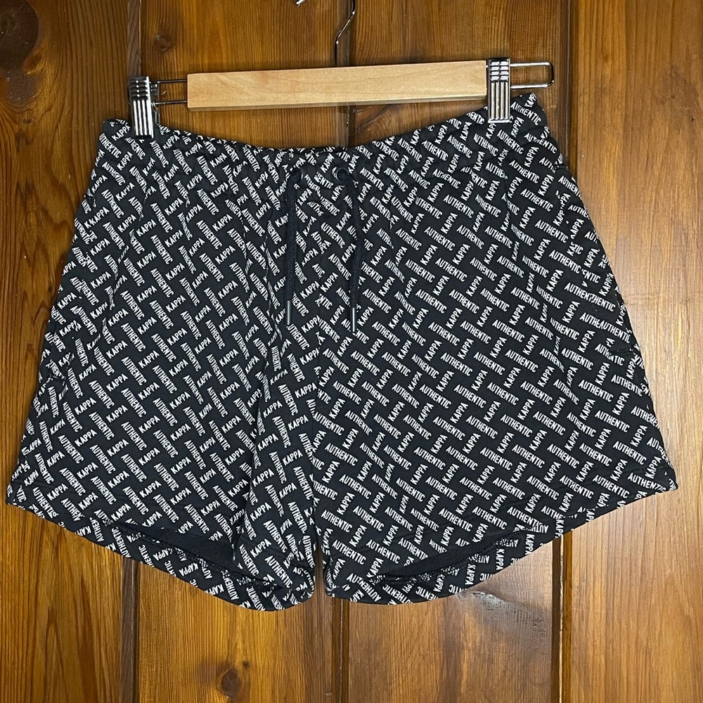 Kappa Black & White Logo Print Women's Shorts